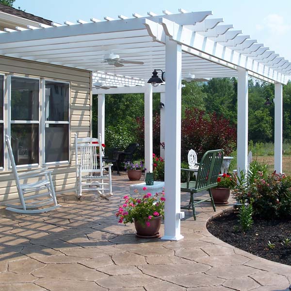 L Shaped Wood Pergola Over Pool Deck Archadeck Outdoor Living